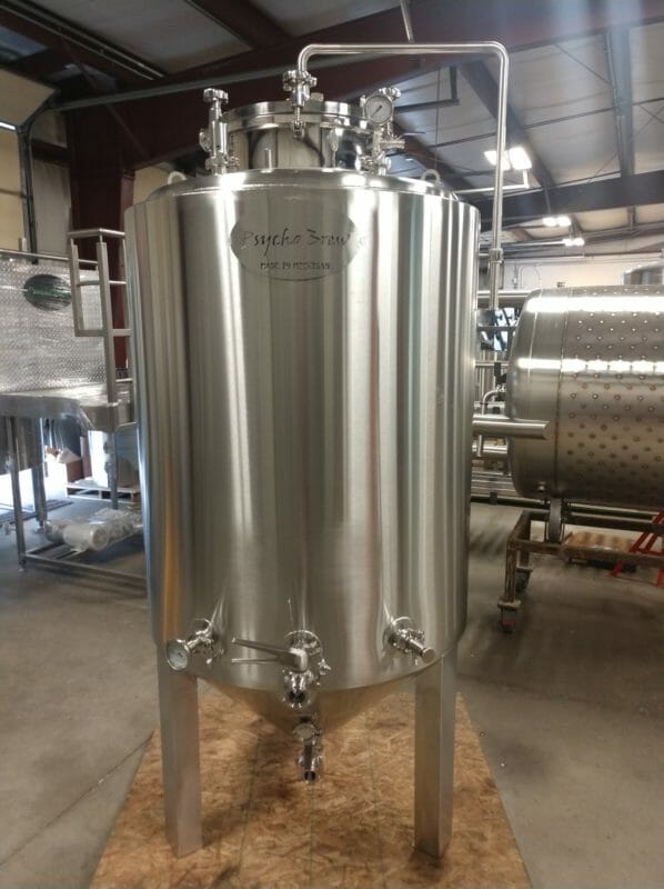 5 bbl Conical jacketed, insulated, and cladded Fermenter - PsychoBrew